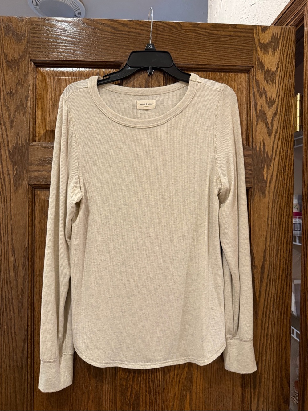 Thread & Supply Lightweight Long-Sleeve Crewneck in Oatmeal